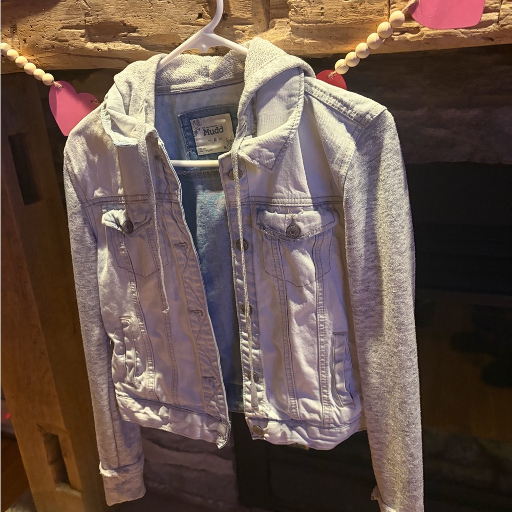 Mudd Women's light denim and Gray Jean Jacket